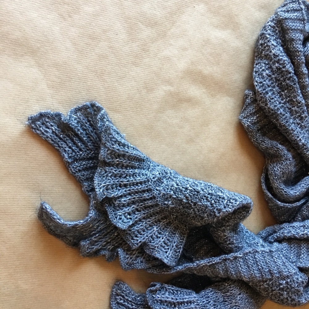 Raffaello Bettini Grey Sparkly Yarn Scarf - Picture 2 of 3